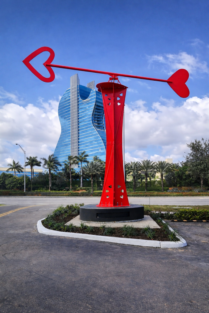 Lloyd Goradesky's Let LOVE Guide Your Way Weathervane. The largest weathervane every created by Goradesky